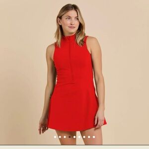 Chic Red Sleeveless Mini Dress
